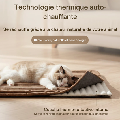 TAPIS AUTO-CHAUFFANT POUR CHIEN ET CHAT - Sans électricité, parfait pour l’hiver.