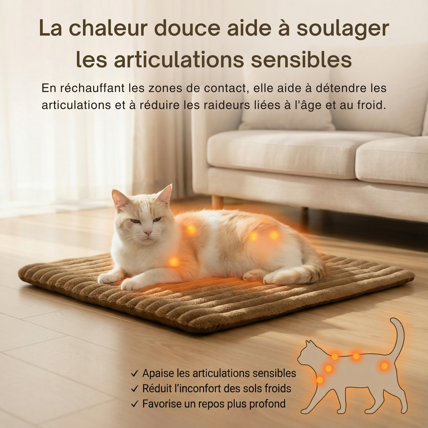 TAPIS AUTO-CHAUFFANT POUR CHIEN ET CHAT - Sans électricité, parfait pour l’hiver.